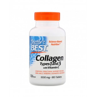 Колаген тип 1 и 3 от Doctor's Best 1000 mg - 180 таблетки